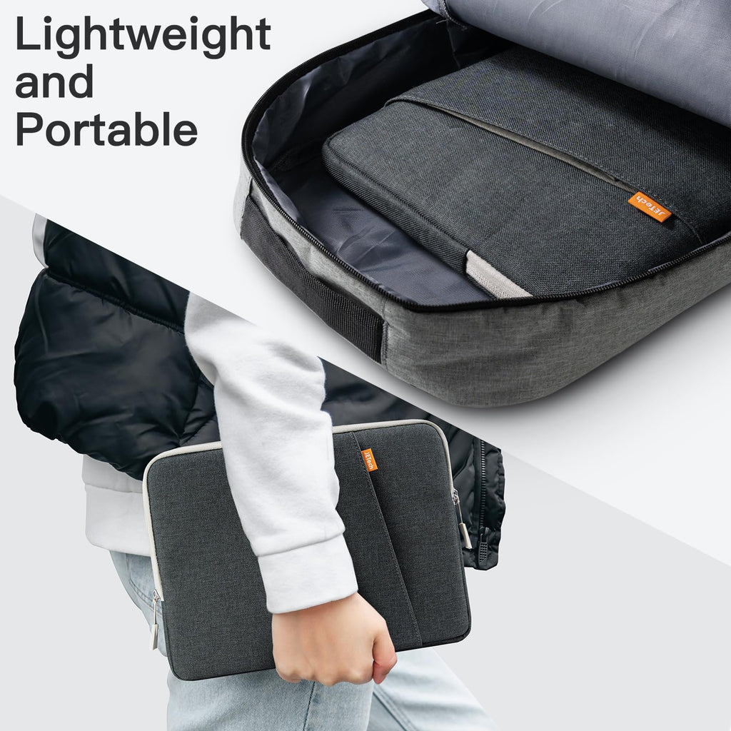 JETech Laptop Sleeve for 13-14Inch MacBook Neo (A18 Pro), MacBook Air/Pro (M1-M5) 2020-2026, 13-13.6 Inch Notebook, Waterproof Shock Resistant Bag Case with Accessory Pocket (Dark Grey)