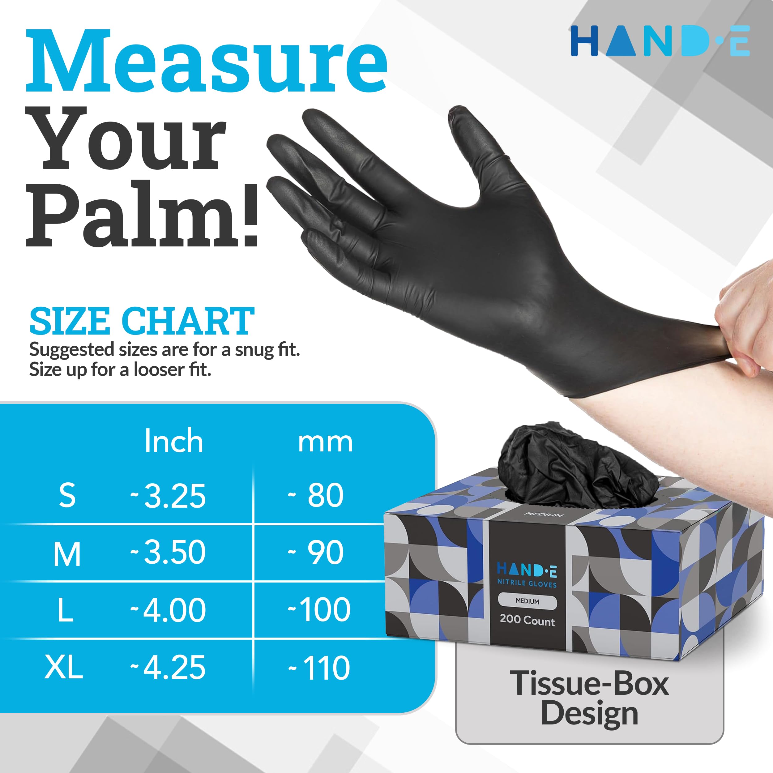 Black Nitrile Disposable Gloves Small, 200 Count - BBQ, Tattoo, Hair Dye, Cooking, Mechanic Gloves - Powder and Latex Free Gloves