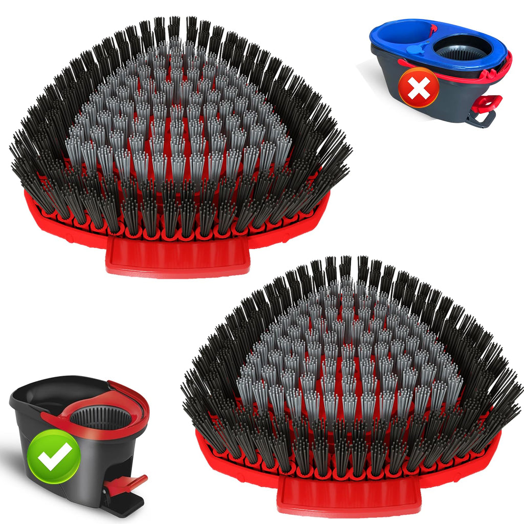 OKcedier 2 Pack Upgrade Scrub Brush Replace Heads Compatible with Vileda EasyWring 1 Tank Spin Mop, Replacement Scrubber Head Brush,Floor Cleaning Brush,More Layers of Bristles for Bathroom, Deck