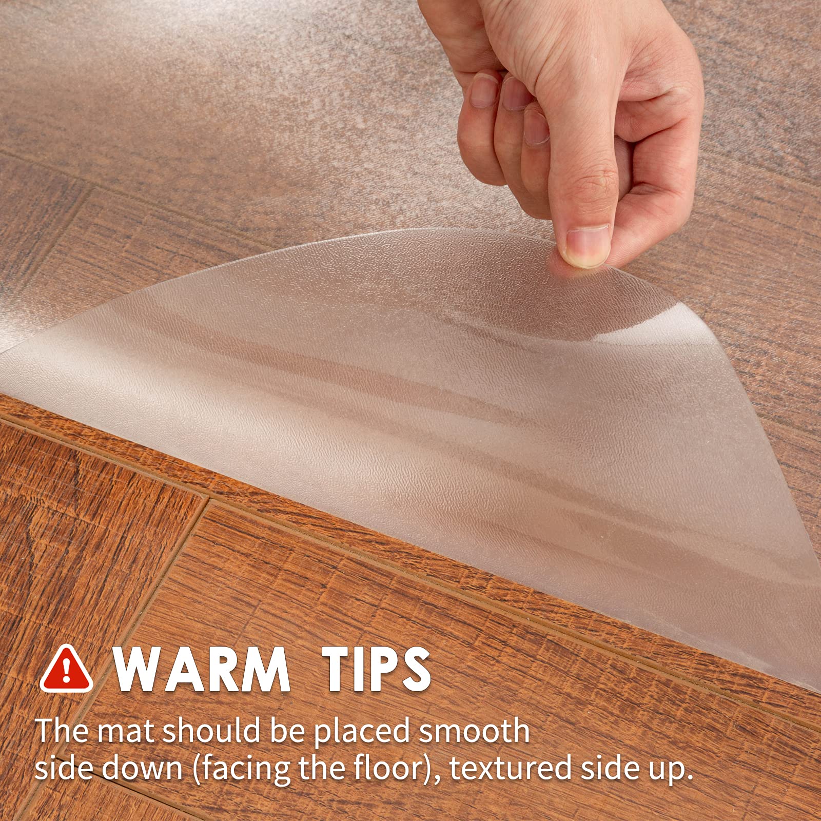 Chair Mat Office Chair Mat for Hardwood Floor Anti-Slip Floor Protector for Home Office 59''×47'' Heavy Duty Clear PVC Transparent Mat