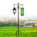 76" Shepherds Hooks for Outdoor with 5 Prong Base, Heavy-Duty Metal Bird Feeder Pole Stand for Hanging Plant, Flower Pots, Lanterns, Wind Chime, Weddings Decor