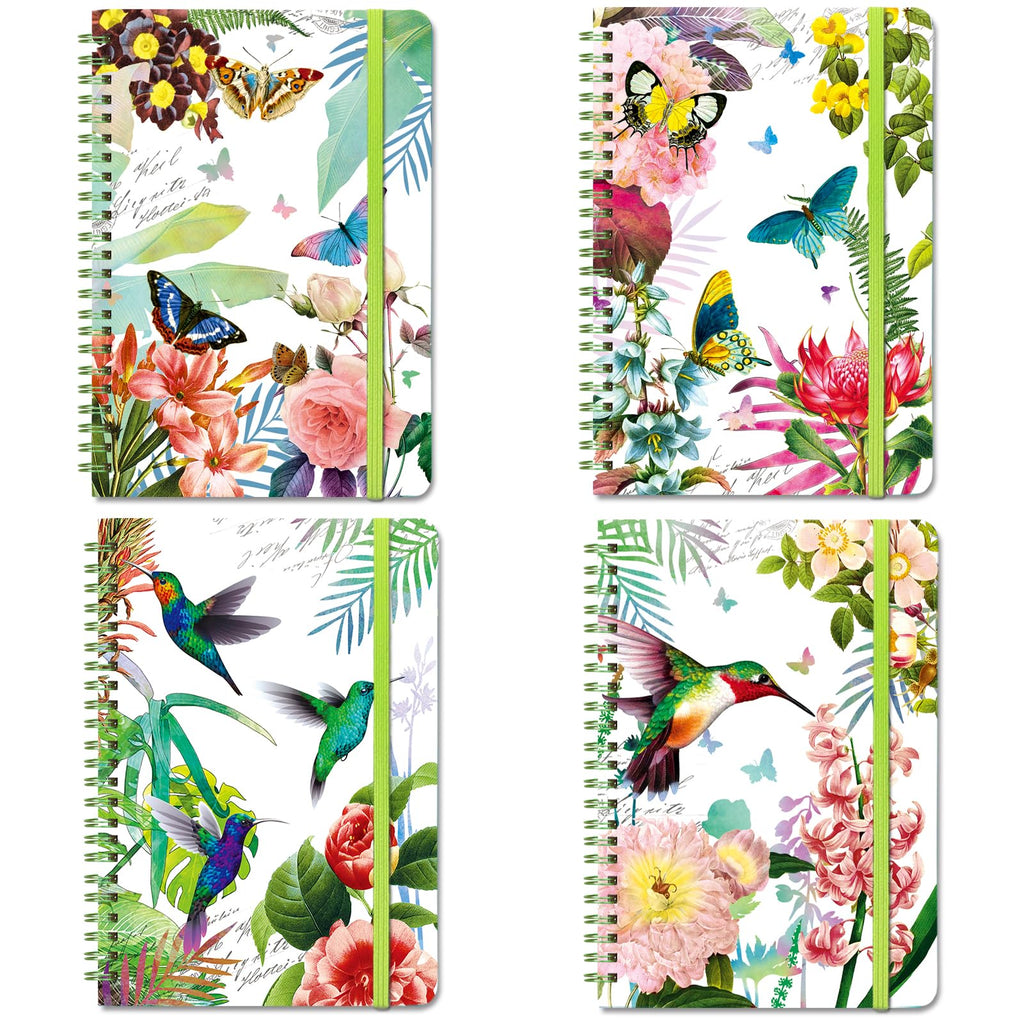 4Pack Spiral Notebook A5, 160 Lined Journals for Women 8.3x5.7" Hardcover Sprial Journal Aesthetic Journal Notebook Bulk Writing Note Taking Office School Work Great Gifts