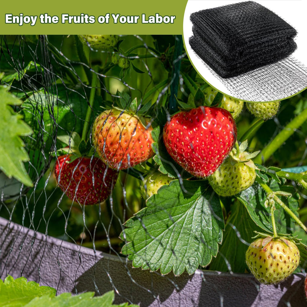 BEAUGIREW Garden Netting 7 x 100 ft Durable Bird Netting for Garden Heavy Duty Wire Mesh Net Fencing Protect Plants Fruits Trees from Birds Deer Poultry with 50 x Mounting Straps and 10 x Spikes