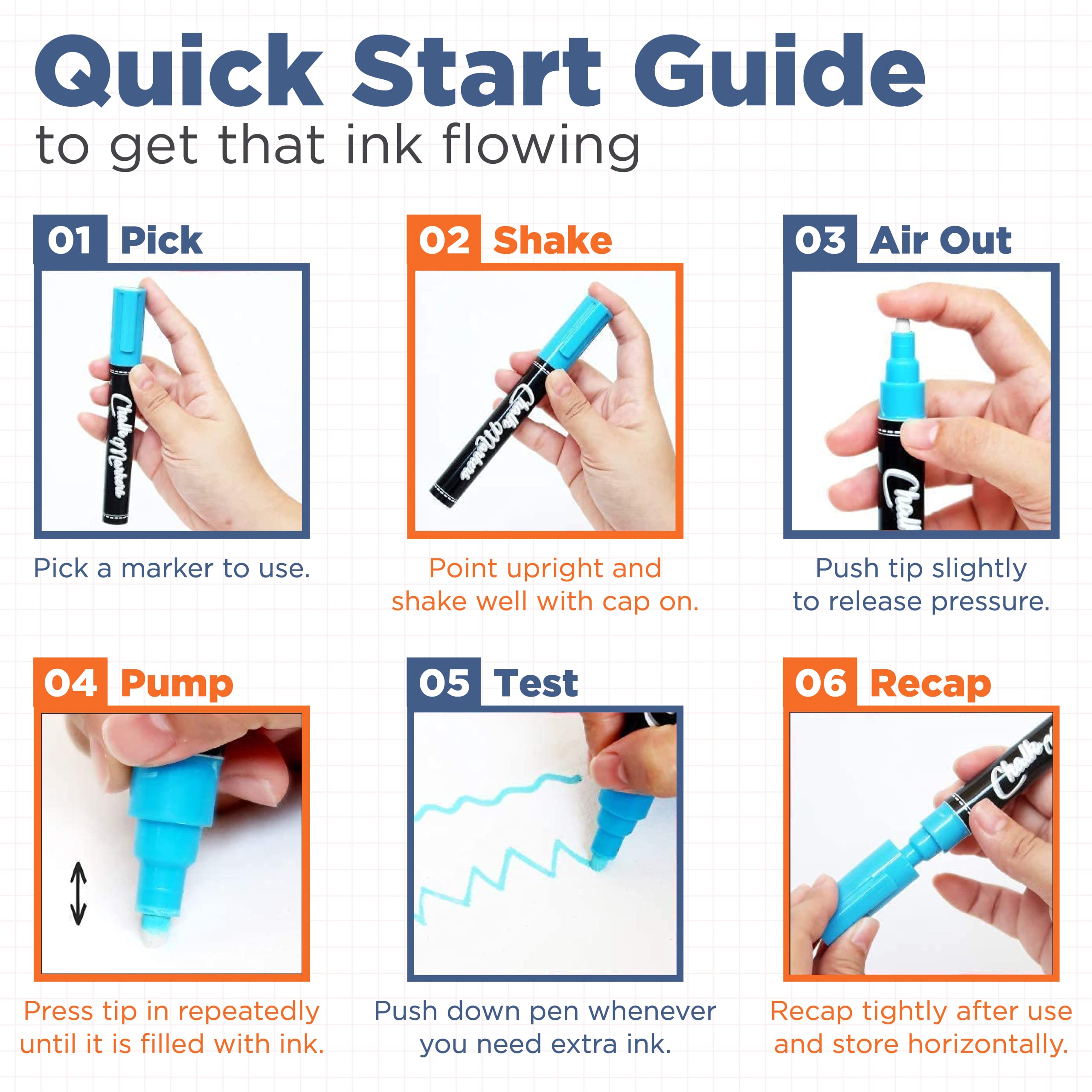 Liquid Chalk Markers (30 Pack 6mm) Pastel + Neon Chalk Pens - Erasable Dry Erase Marker for Chalkboard, Blackboards, Window, Bistro - 6mm Reversible Bullet & Chisel Tip