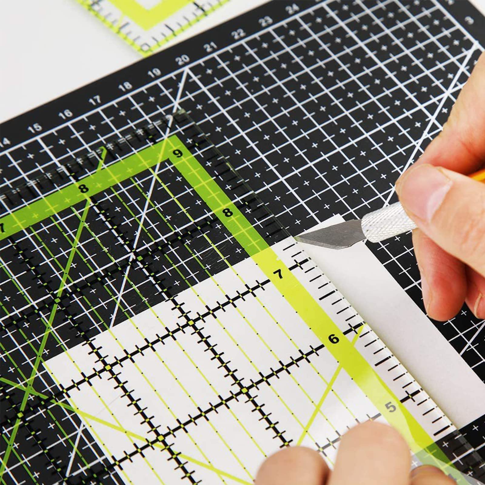 8 Pack Acrylic Quilting Ruler, Square Transparent Fabric Quilter Ruler with Double-Colored Grid Lines.Clear Sewing and Ironing Rulers for Precision Cutting and Easy Sewing