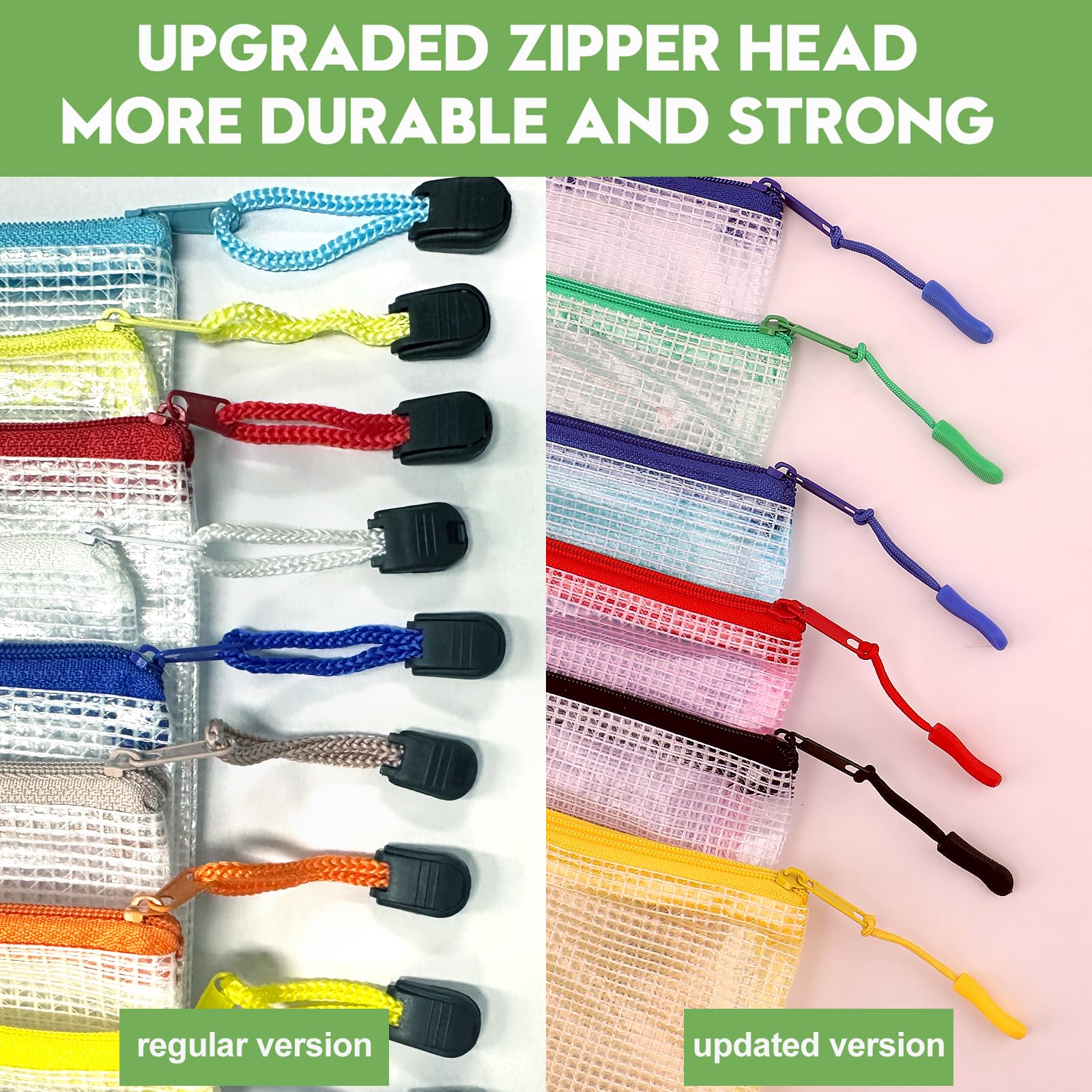 YOPCDJ 24pcs Mesh Zipper Pouch Bags, Zipper Bags for Organizing, A4 Zipper Bags for Classroom Organization and Storage, Board Game Storage,Puzzle Bags