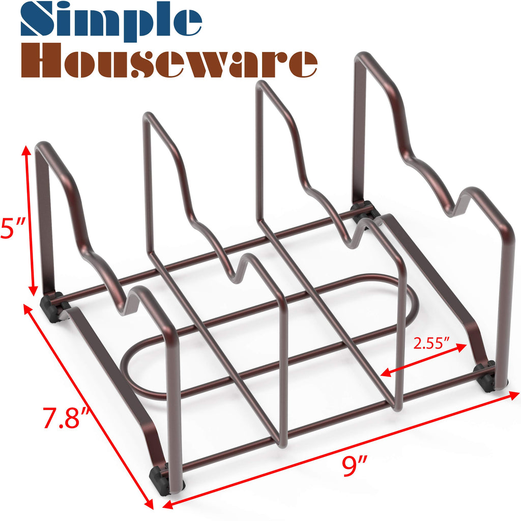 Simple Houseware Pans and Lid Rack Holder, Kitchen Cabinet and Pantry Organizer for Cutting Boards, and Cookie Sheets, Bronze