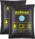 Anfinso Rechargeable Car Dehumidifier, 300g [2 Packs] Moisture Absorbers for Cars, Safes, Closets, Totes, Storage Bins, Reusable Silica Gel Desiccant