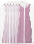 Simple Houseware 60-Inch Clear Garment Bags with Zipper 6 Pack for Suits, Dresses, Costumes, Uniforms