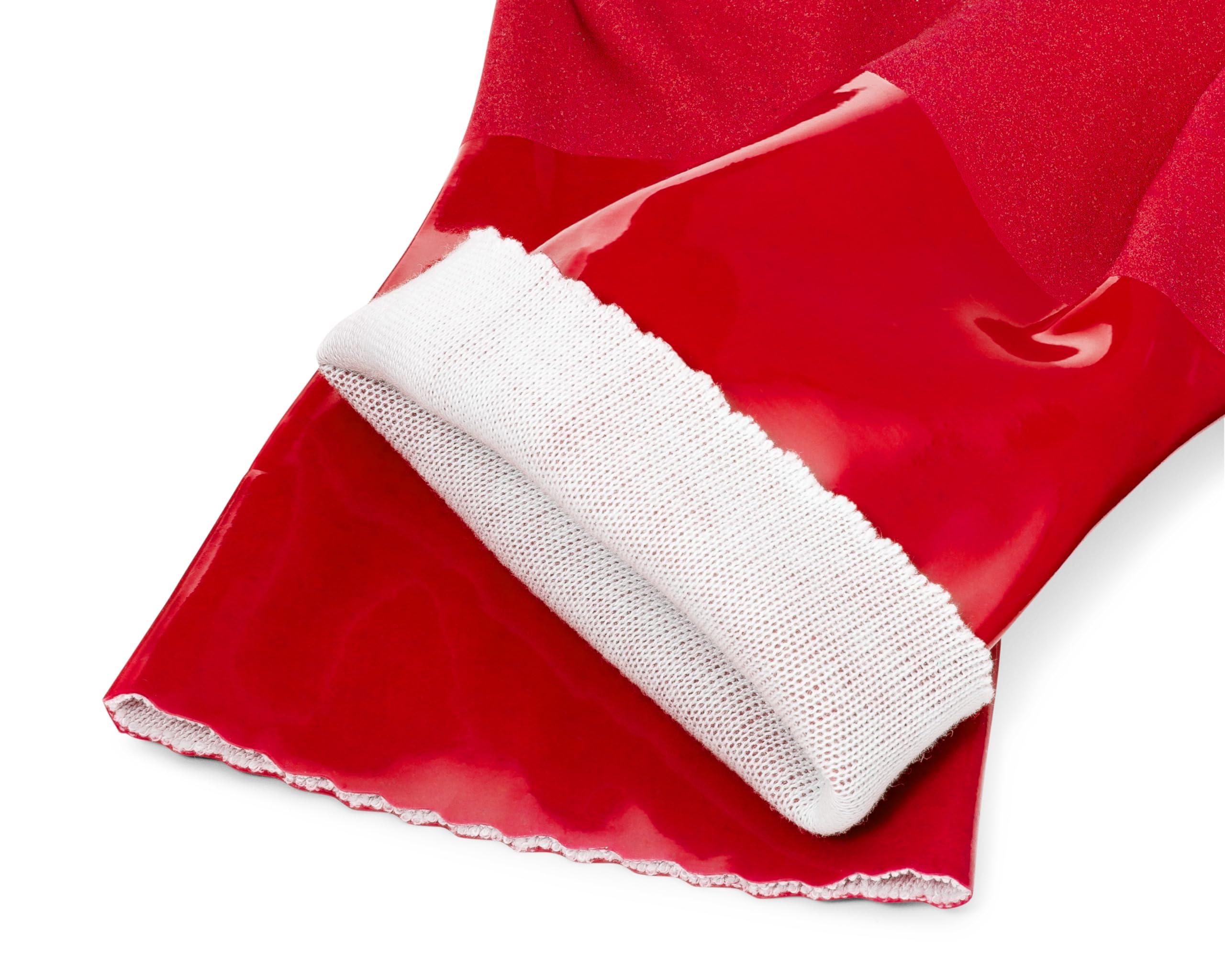Kitchen-Star Ultimate Rubber Household PVC Gloves with Comfortable Cotton Lined, Anti-Slip surface, Kitchen Dishwashing, Extra Thickness, Kitchen Cleaning, Working, Painting, Pet Care (Size Medium, Red)