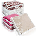 Clear Zippered Storage Bags Plastic Sweater Storage Bags with Zipper 6 Packs Clothing Organizer for Blankets Linen Sweater Bed Sheet Quilt Clothes Pillow (White, 15.7 x 13.8 x 3.9 Inch)