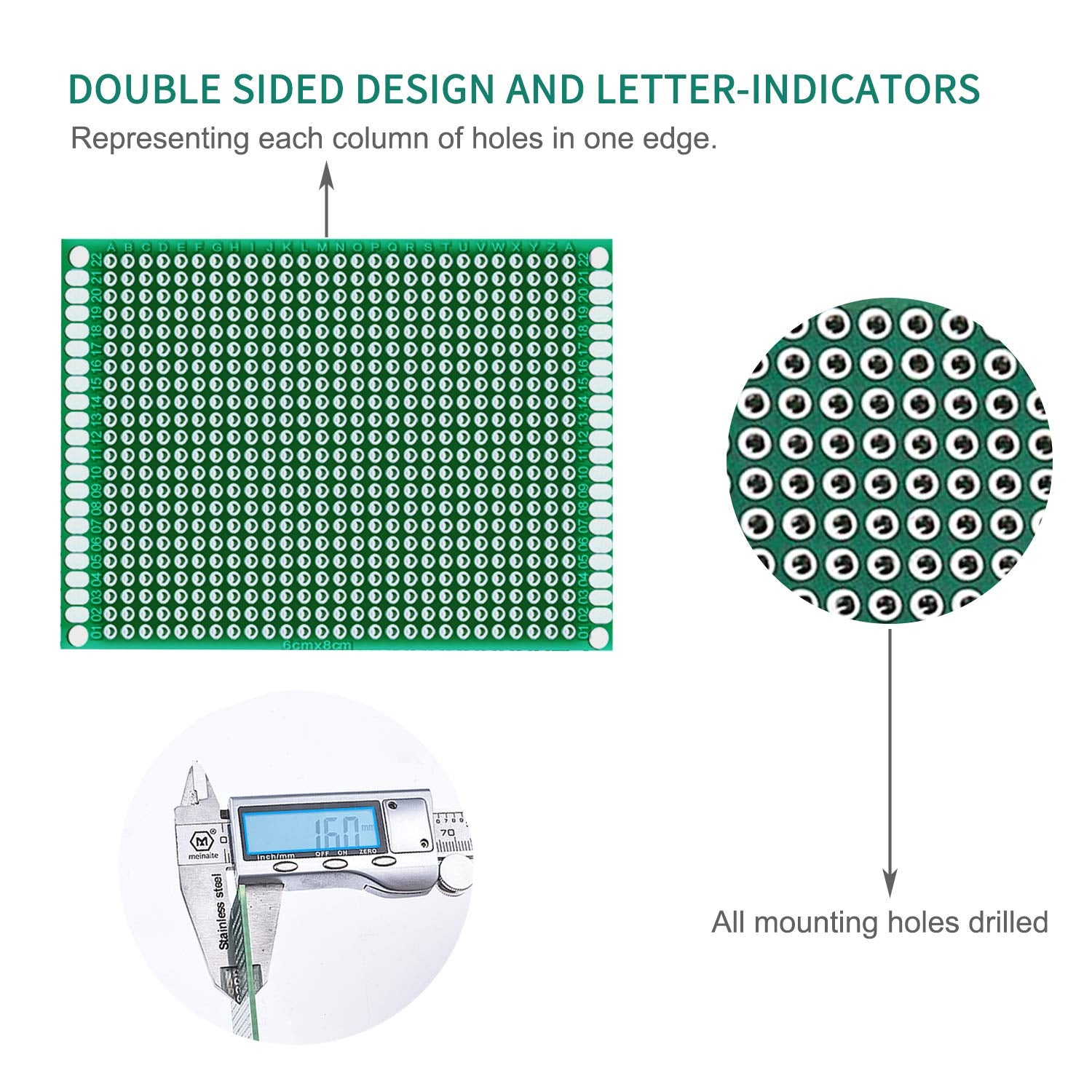 Miuzei PCB Board Prototype Kit for Electronic Projects, Circuit Solder Double-Side Board with 40 Pin 2.54 mm Male to Female Headers Connector, 2P&3P Screw Terminal Block