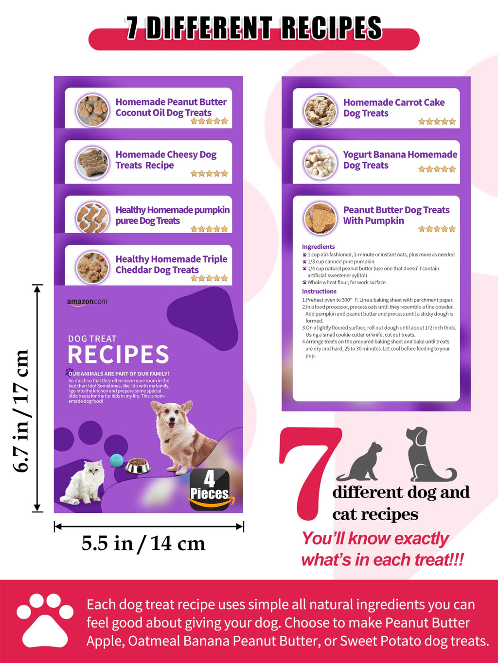 RUGVOMWM Homemade Silicone Dog Treat Molds - Dog Treat Cookie Cutters - Dog Treat CRecipes, Food Grade Silicone Molds for Candy and Dog Ice Cubs - Set of 15, Purple