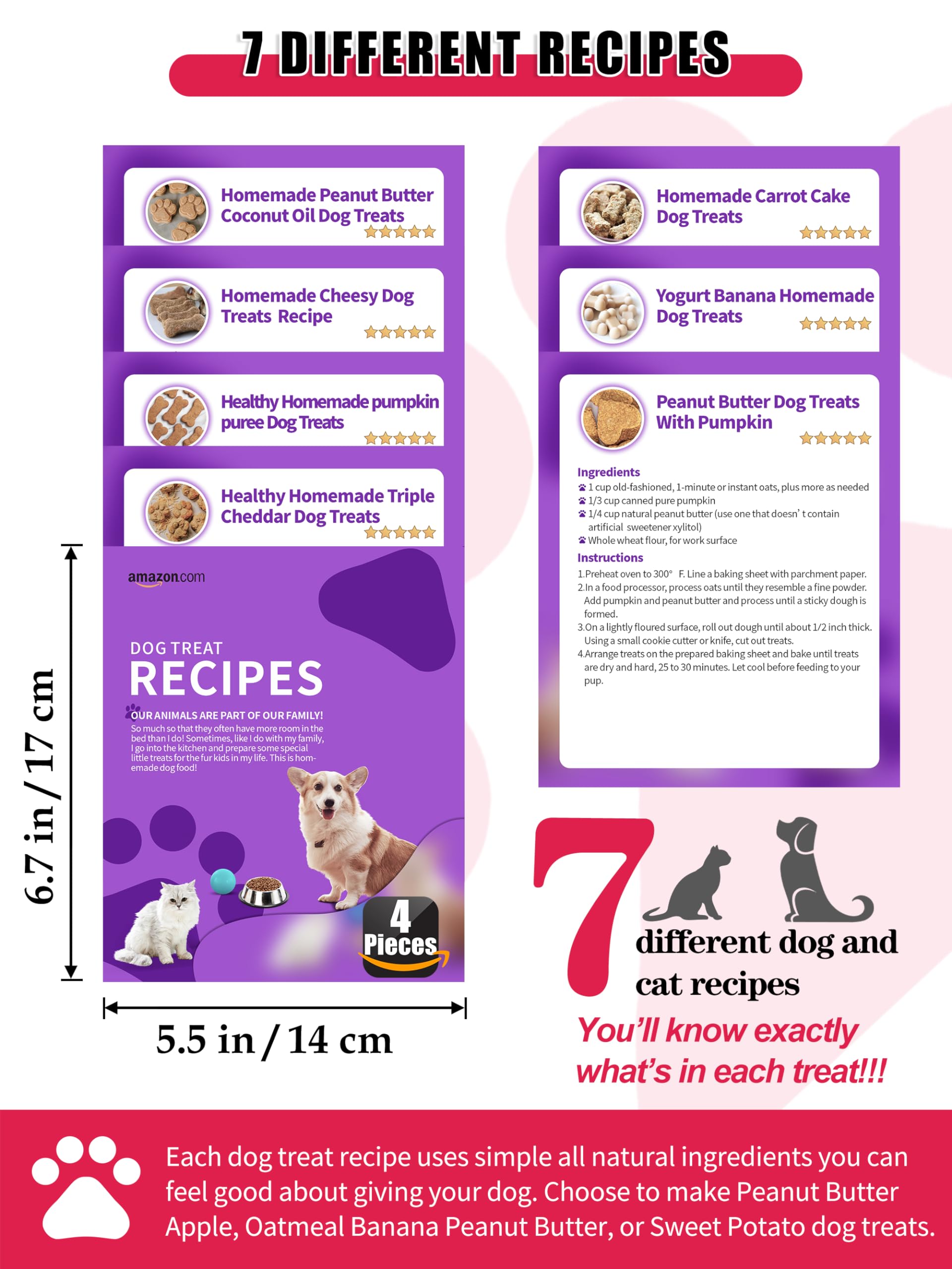 RUGVOMWM Homemade Silicone Dog Treat Molds - Dog Treat Cookie Cutters - Dog Treat CRecipes, Food Grade Silicone Molds for Candy and Dog Ice Cubs - Set of 15, Purple