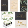 Happy Anniversary Cards with 6 Gold Foil Designs and Envelopes (4 x 6 in, 48 Pk)