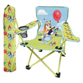 Bluey Folding Camp Chair with Cup Holder and Carry Bag, 600D Polyester, Toddlers up to 80 lbs