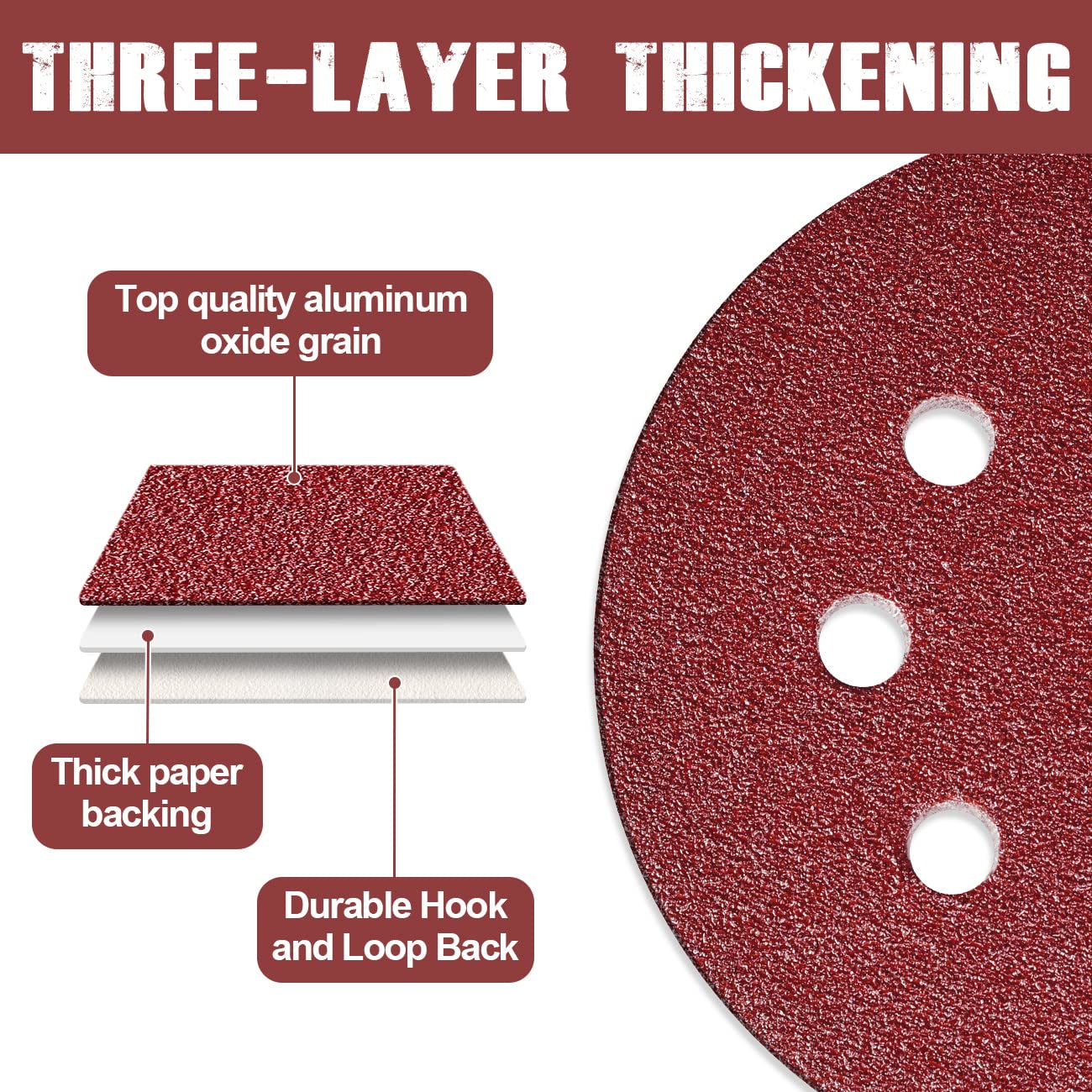 150pcs Sandpaper Set 5 inch 8 Holes Sanding Discs 60 80 100 120 150 180 240 320 400 600 Grit Round Sandpaper Assorted for Random Orbital Sander