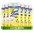 Lysol Disinfecting Wipes, Thick Cleaning Wipes with Micro Pocket Design for Home & Electronics, Kills 99.9% of Germs, Removes Allergens, Citrus Scent, 6 x 75 Count (450 Total Wipes)