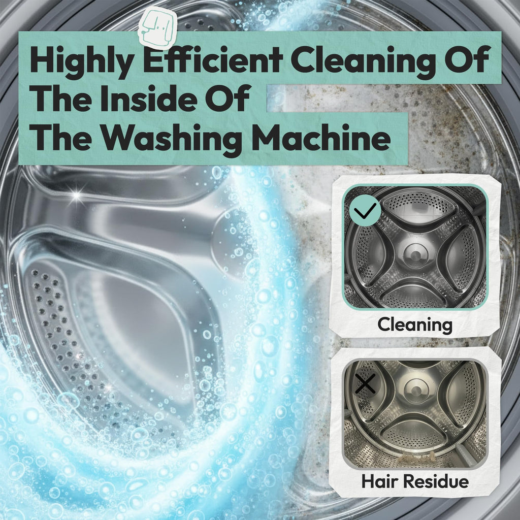 12 Month Supply of Washing Machine Cleaner - 24 Pack Powerful Descaler Tablets for Deep Cleaning, Remove Odor & Residue in HE Front & Top Loaders, Septic Safe