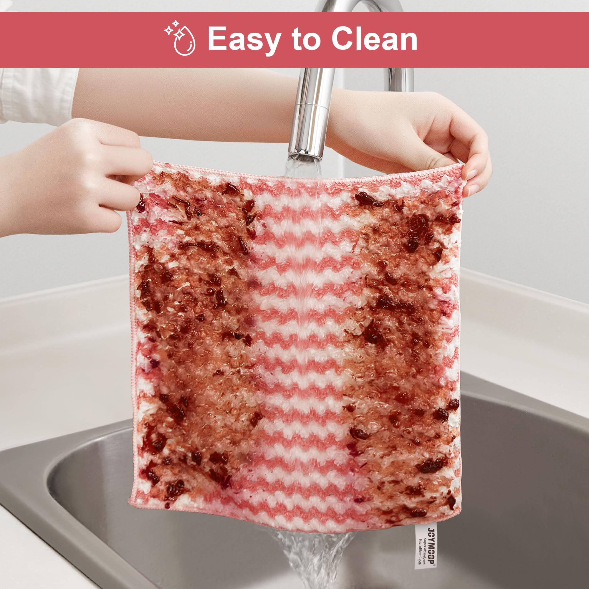 JOYMOOP Microfiber Cleaning Cloths, Dish Cloths for Washing Dishes, 18 Pack Kitchen Towels, Reusable and Washable Dish Towels for Dish Drying Washing, Absorbent Streak Free Lint Free Rags - 10" x 10"