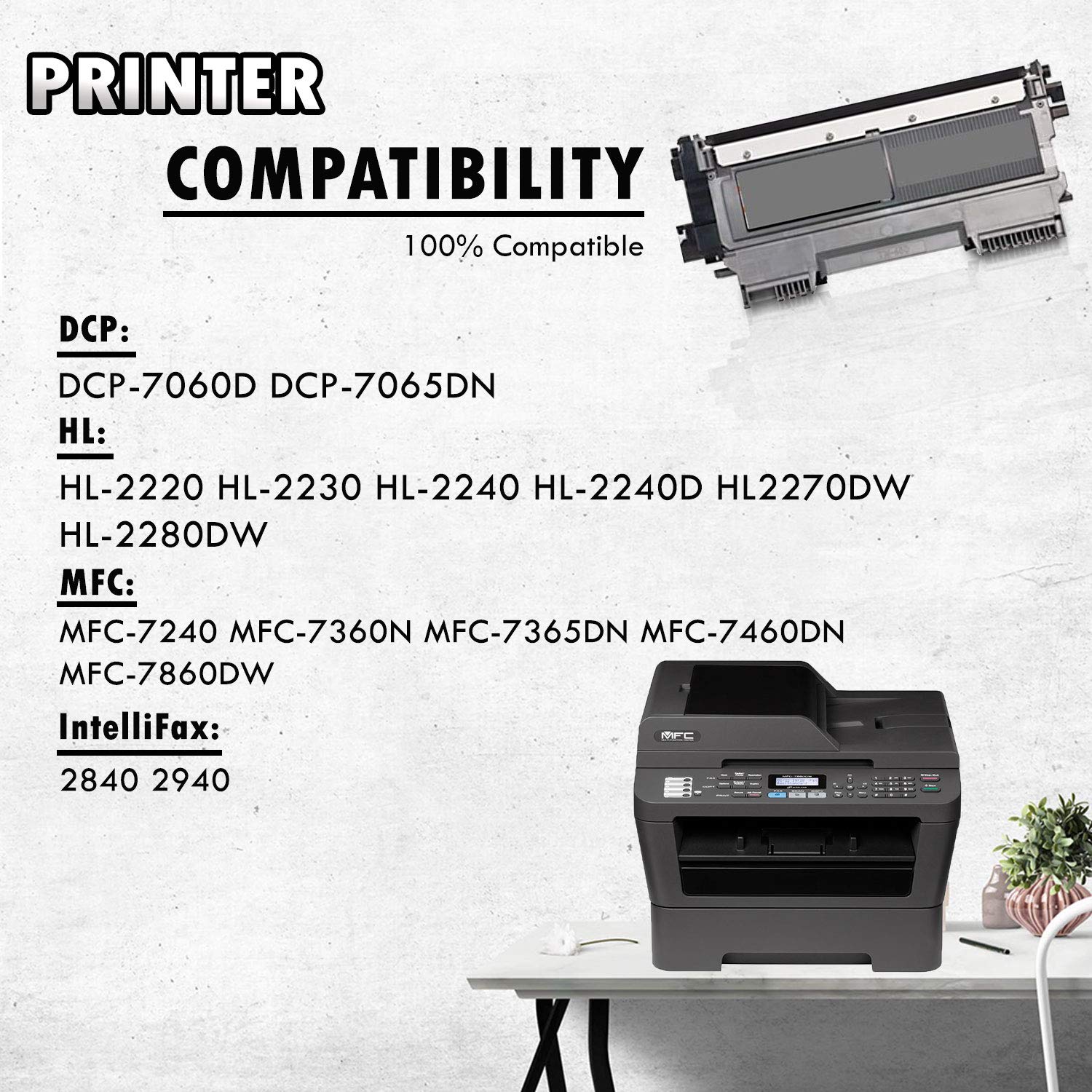 3 High Yield Inkfirst® High Yield Toner Cartridges TN-450 (TN450) Compatible Remanufactured for Brother TN-450 Black HL-2220 HL-2230 HL-2240 HL-2240D HL2270DW HL-2280DW DCP-7060D DCP-7065DN MFC-7360N MFC-7460DN MFC-7860DW