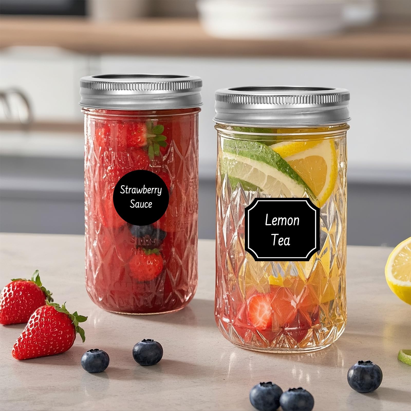 12 oz Regular Mouth Mason Jars with Airtight Lids and Bands,12 Pack Glass Canning Jars for Pickling,Fermenting, 350ml Preserving Jars for Jam,Honey,Fruits Storage