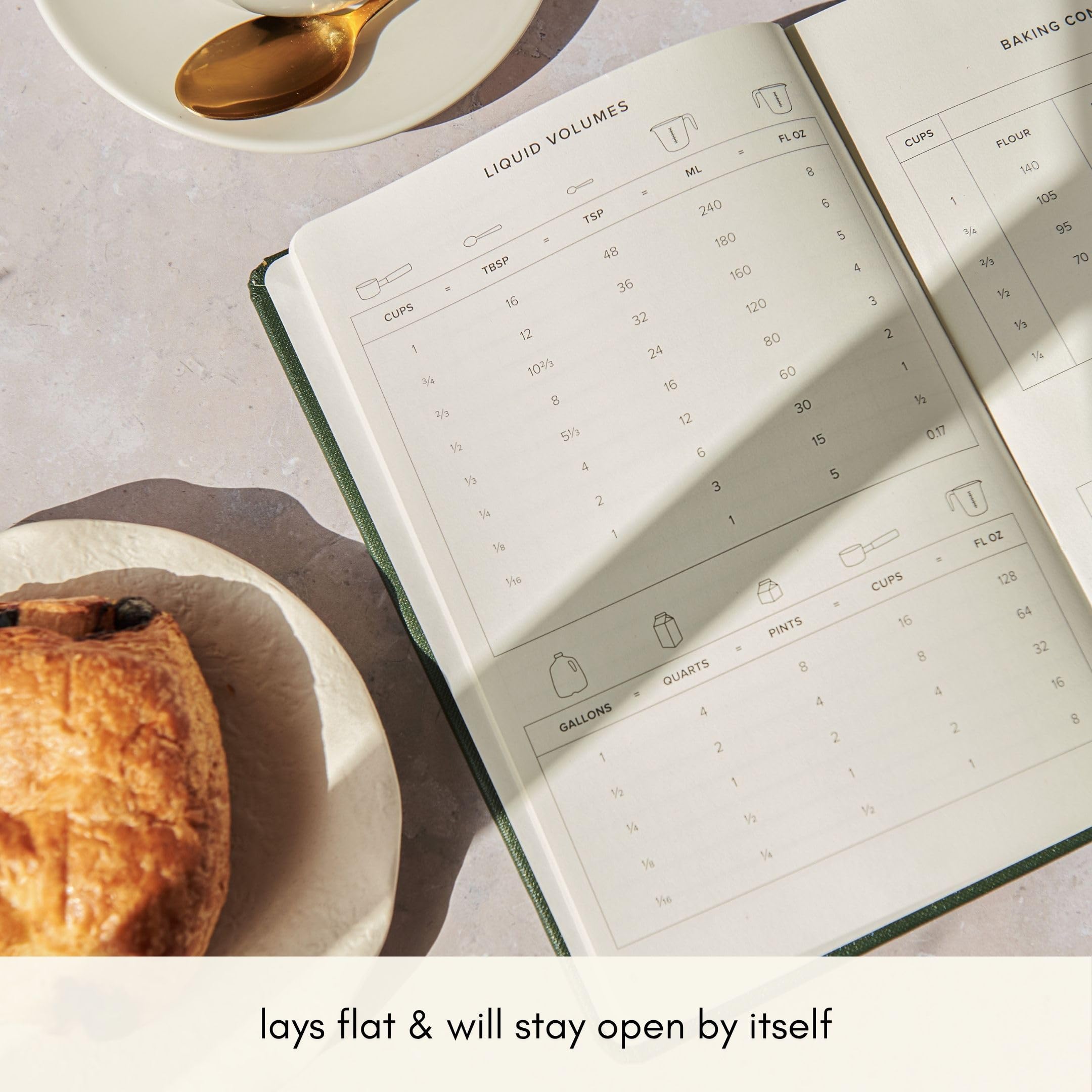 Kunitsa Co. Recipe Notebook - Keepsake Gift. Hardcover Blank Recipe Book to Write in Your Own Recipes, with Journaling Prompts about the Chef. 100 recipes (Dark Pine)