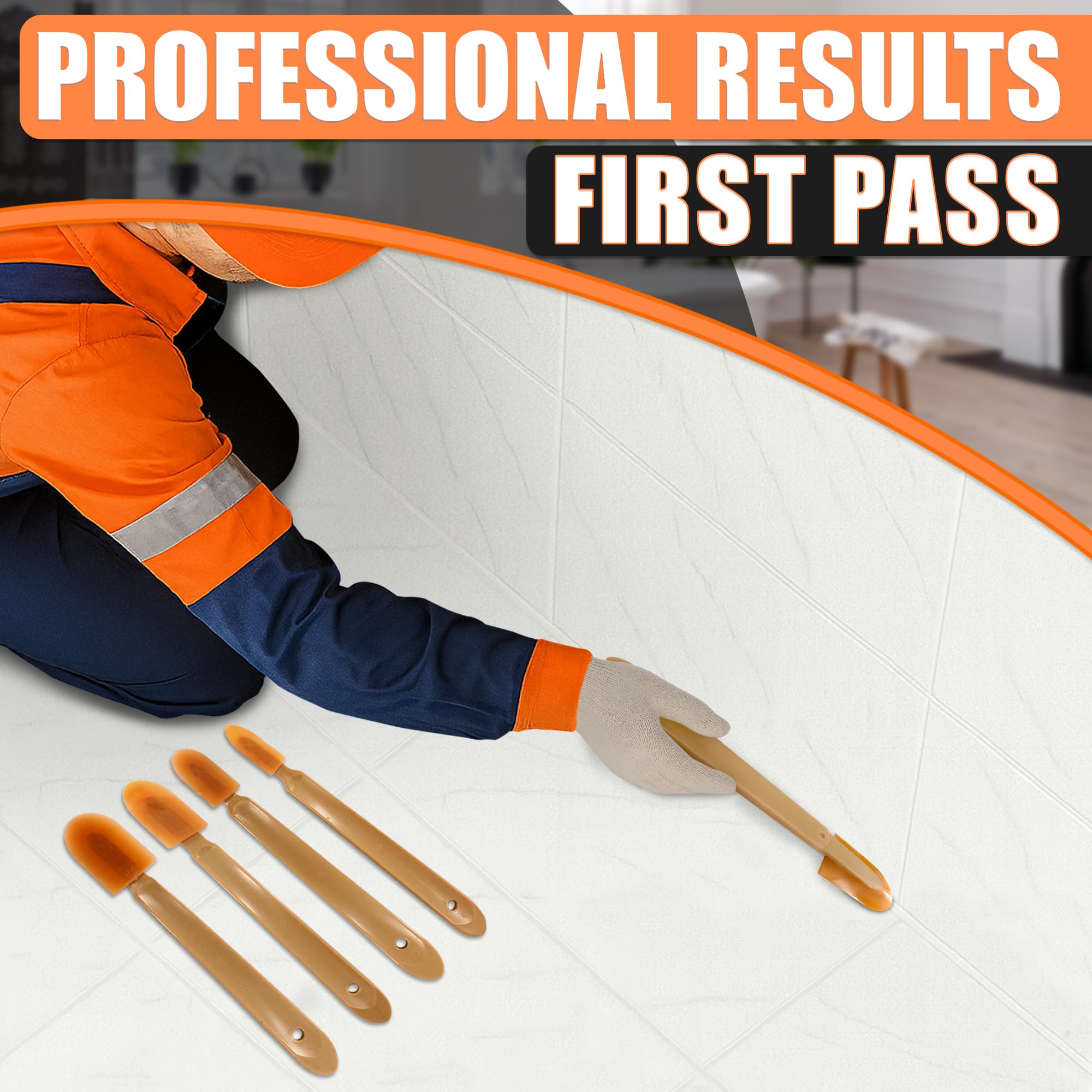 Grout Caulk Caulking Silicone Sealant Finishing Tool Spreader Spatulas Applicator Rubber Tools 4 Size Set