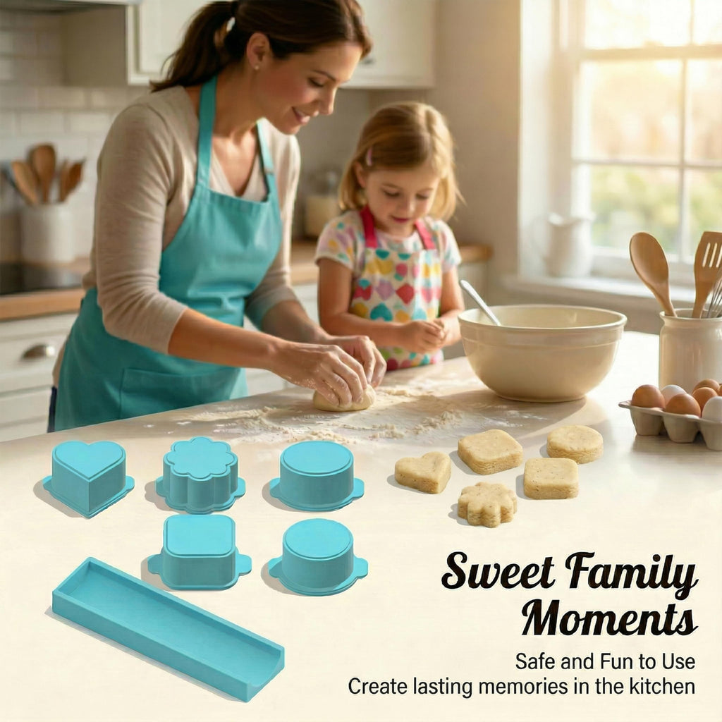 Cake Pop Mold Set with 6.3-Inch Tray, 5 Shapes (Round, Square, Oval, Cloud, Heart) - Cake Pop Cutter and Pusher for Home Baking, Birthday Parties, Wedding Desserts - Food Safe, Durable & Easy to Use