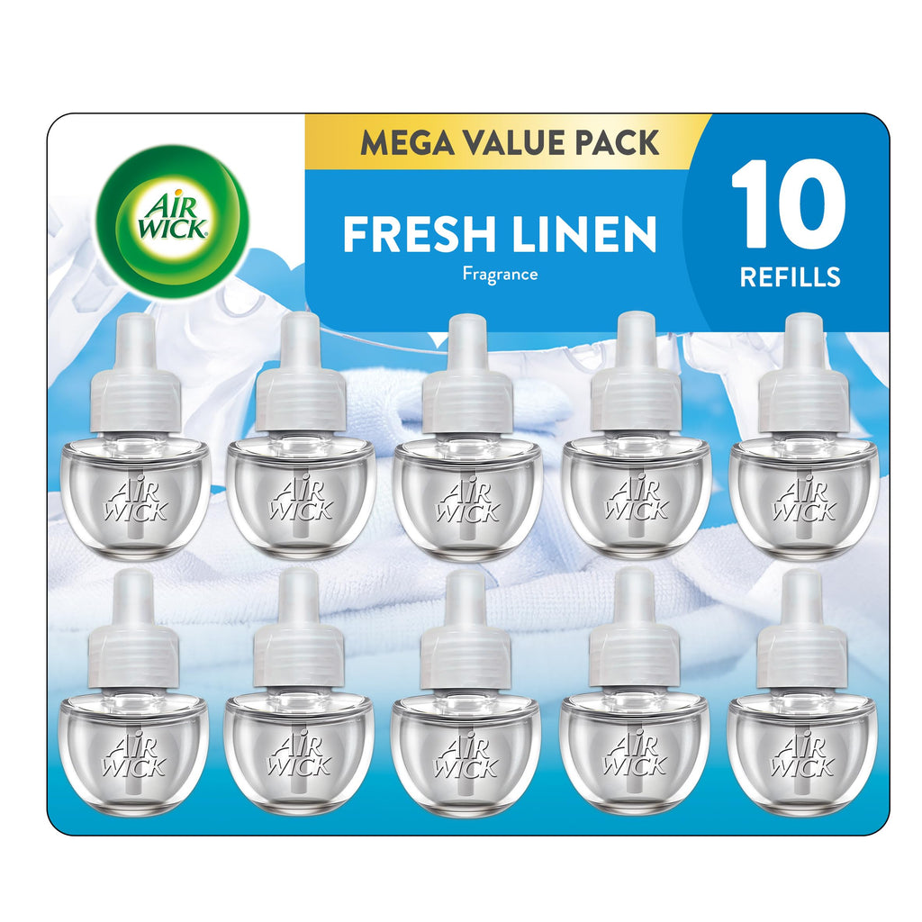 Air Wick Plug In Scented Oil, Fresh Linen, 10 Refills