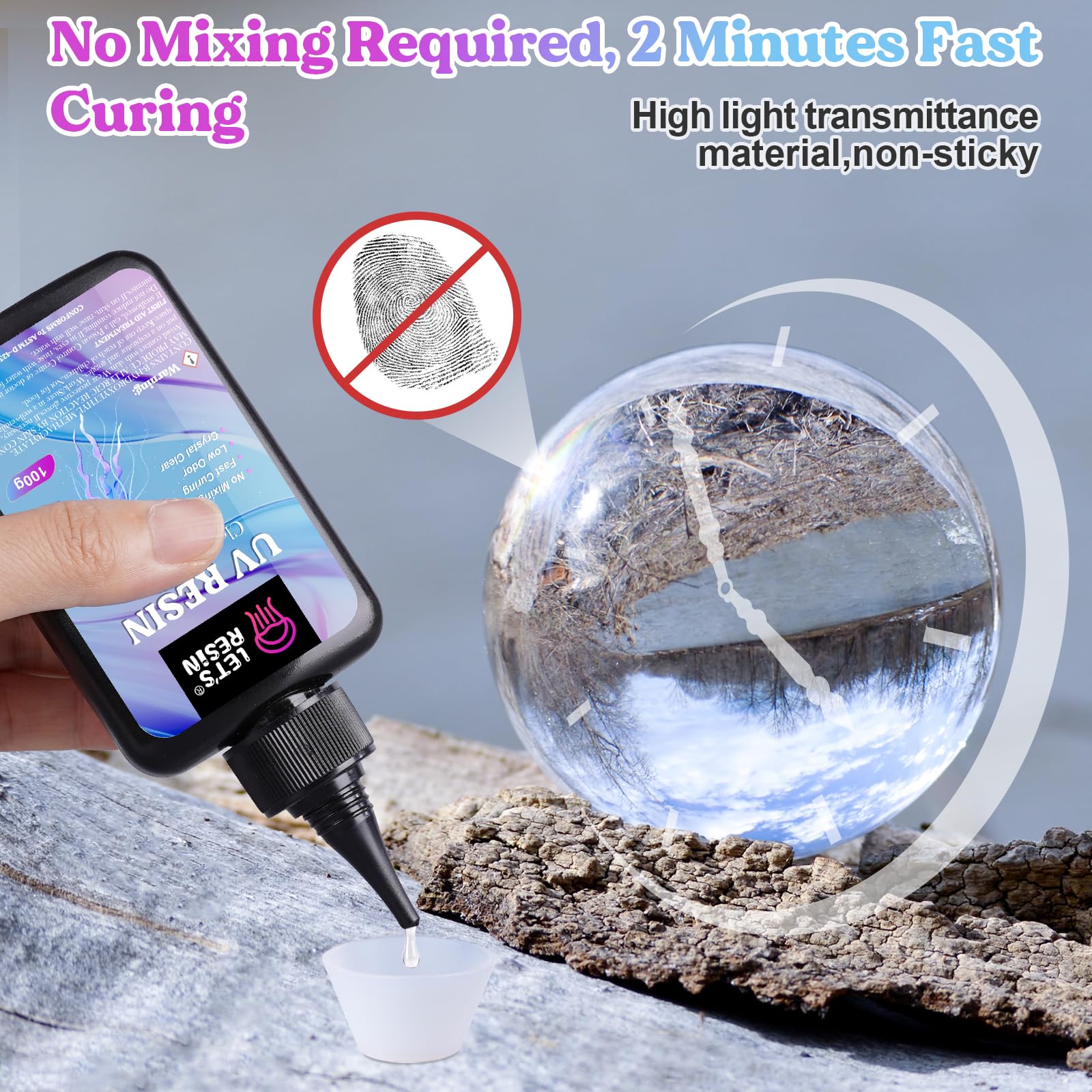LET'S RESIN UV Resin Kit, 300g Low Viscosity Crystal Clear Hard Type for Craft Jewelry Making, Casting, Molds - Quick-Curing & Low Shrinkage
