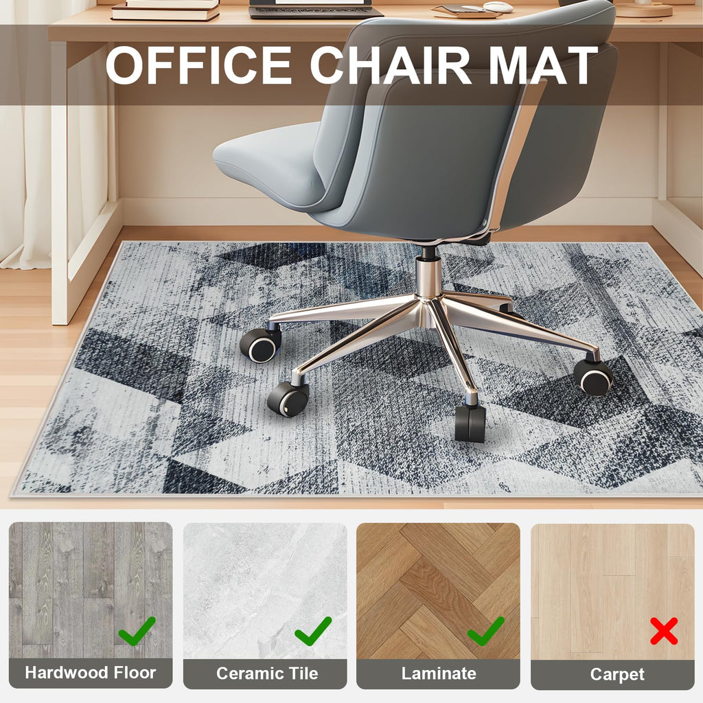 Office Chair Mat 35"x47", Chair Mat for Hardwood Floor, Non-Slip Computer Chair Mats, Mats for Under Desk Chairs, Desk Chair Mats Floors Protector for Office Home, Floor Mat for Offices Chair