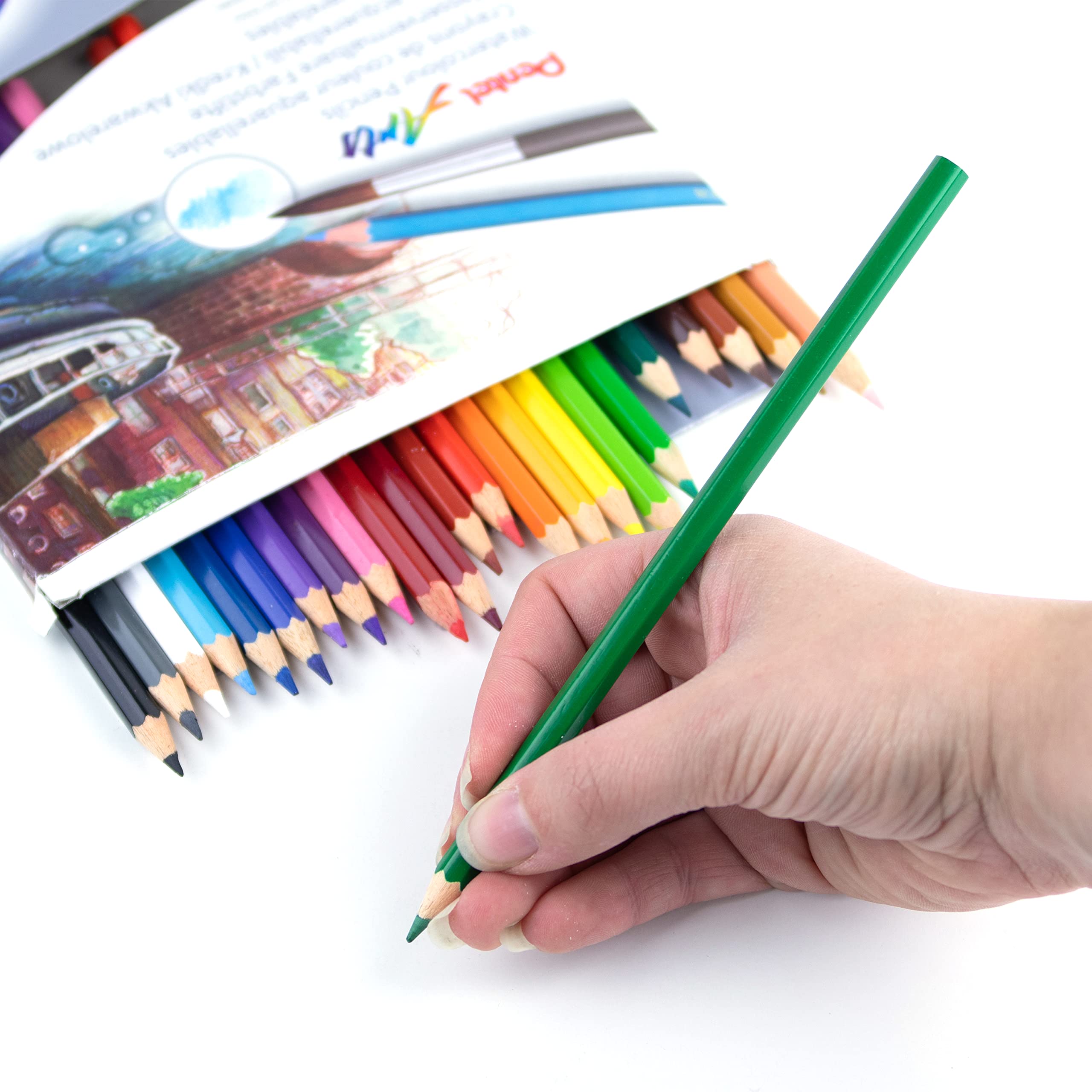 Pentel Arts Watercolour Pencils, Non-Toxic Assorted Colour Set, Artist Quality for Professional works or Art Therapy or Adult Colouring, CB9-24, Set of 24