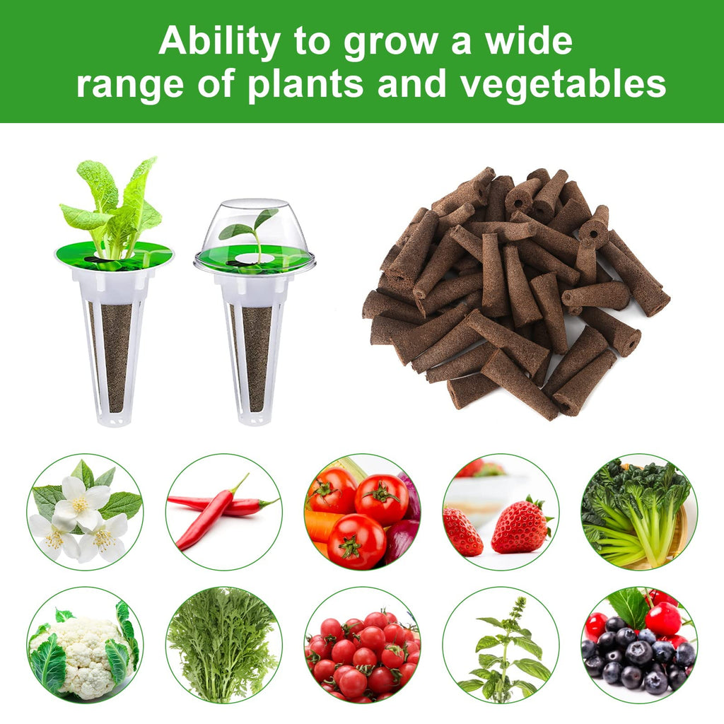 120 Pcs Seed Pods Kit for Aerogarden, Hydroponic Grow Anything Kit for Seed Starting System with 30 Grow Sponges,30 Grow Baskets, 30 Pod Labels,30 Planting Domes