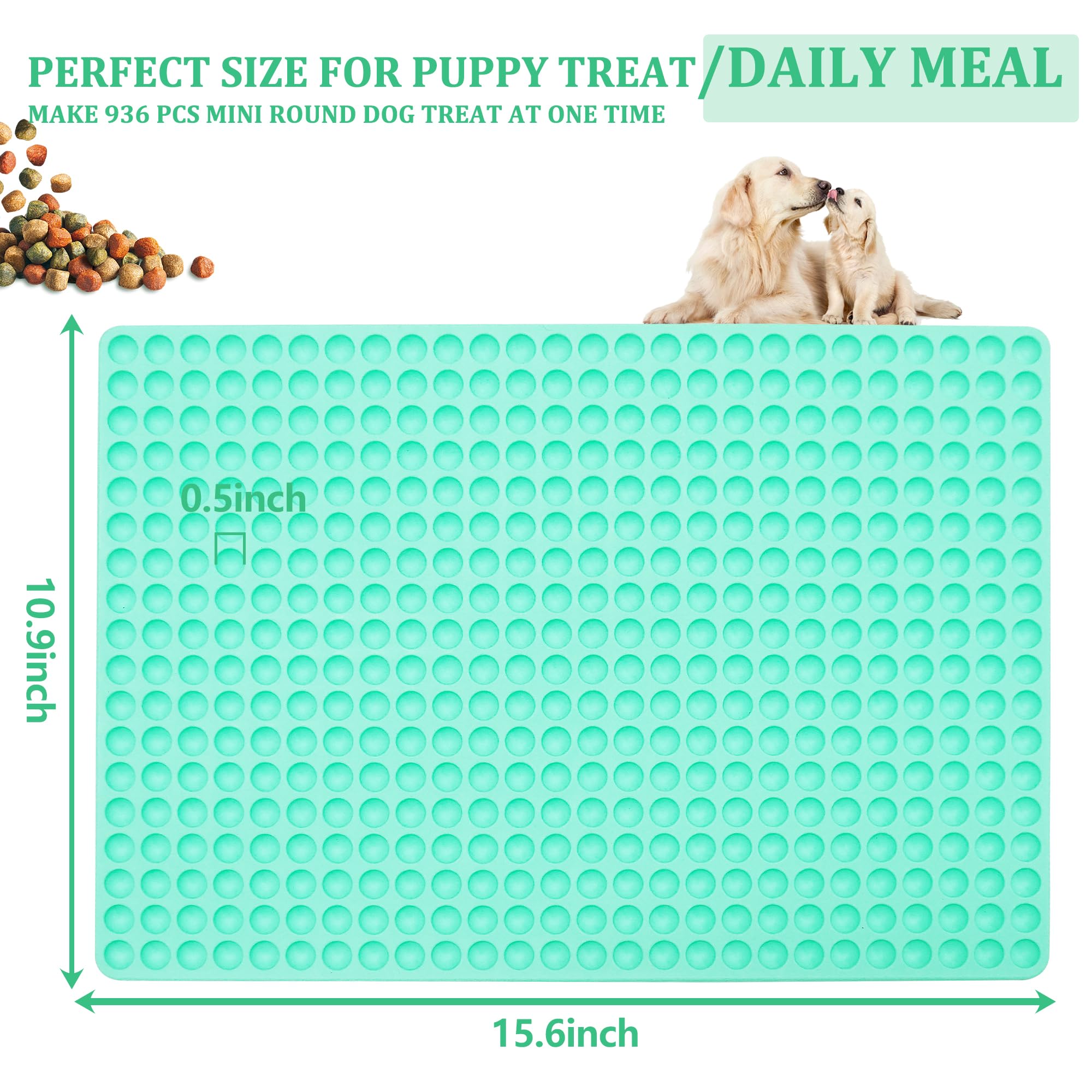 Zorazio 468-Cavity Mini Round Silicone Molds, Mini Dog Treat Mold Silicone,Chocolate Drop Mold,Semi Sphere Gummy Candy Molds for Small Jelly,Cookie,Candy,Biscuit Set of 2