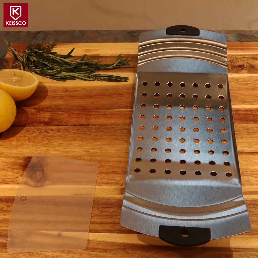 Premium Grade Stainless Steel Spaetzle Maker, Spaetzle Plane with Pastry Scraper Traditional German Egg Noodle Maker