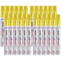 Overseas Paint Pens Paint Markers Bulk - 24 Pack Yellow Permanent Oil Based Markers Set, Quick Dry, Waterproof, Medium Tip Marker Pens for Metal, Rock, Ceramic, Wood, Plastic, Canvas, Glass, Rubber
