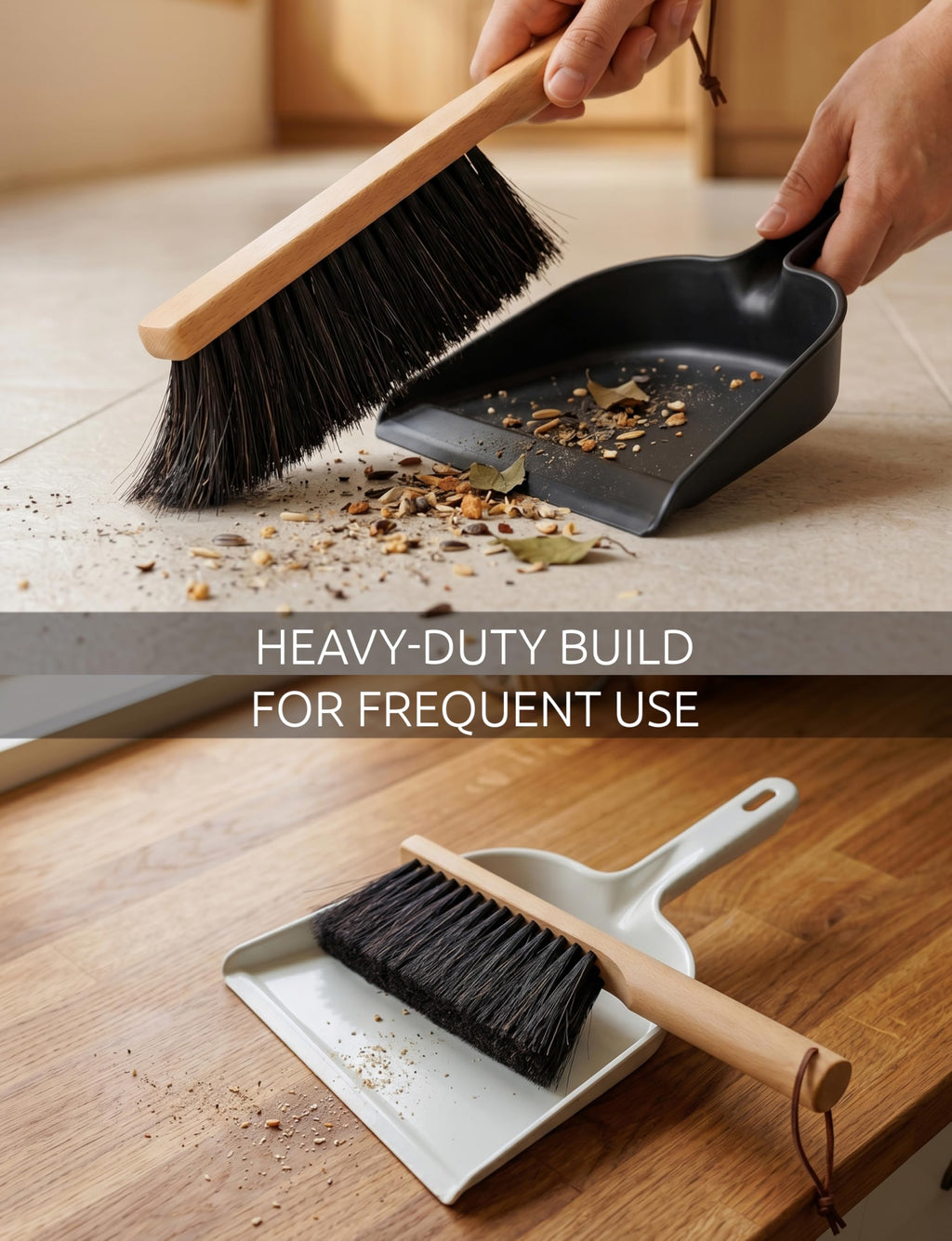 Takavu Multi-Purpose Counter Brush with Solid Wood Handle, Natural Horsehair Bristles for Gentle Dusting of Furniture, Drafting, Patio, Fireplace Cleaning, Shop Brush, Woodworking Tool & Accessories