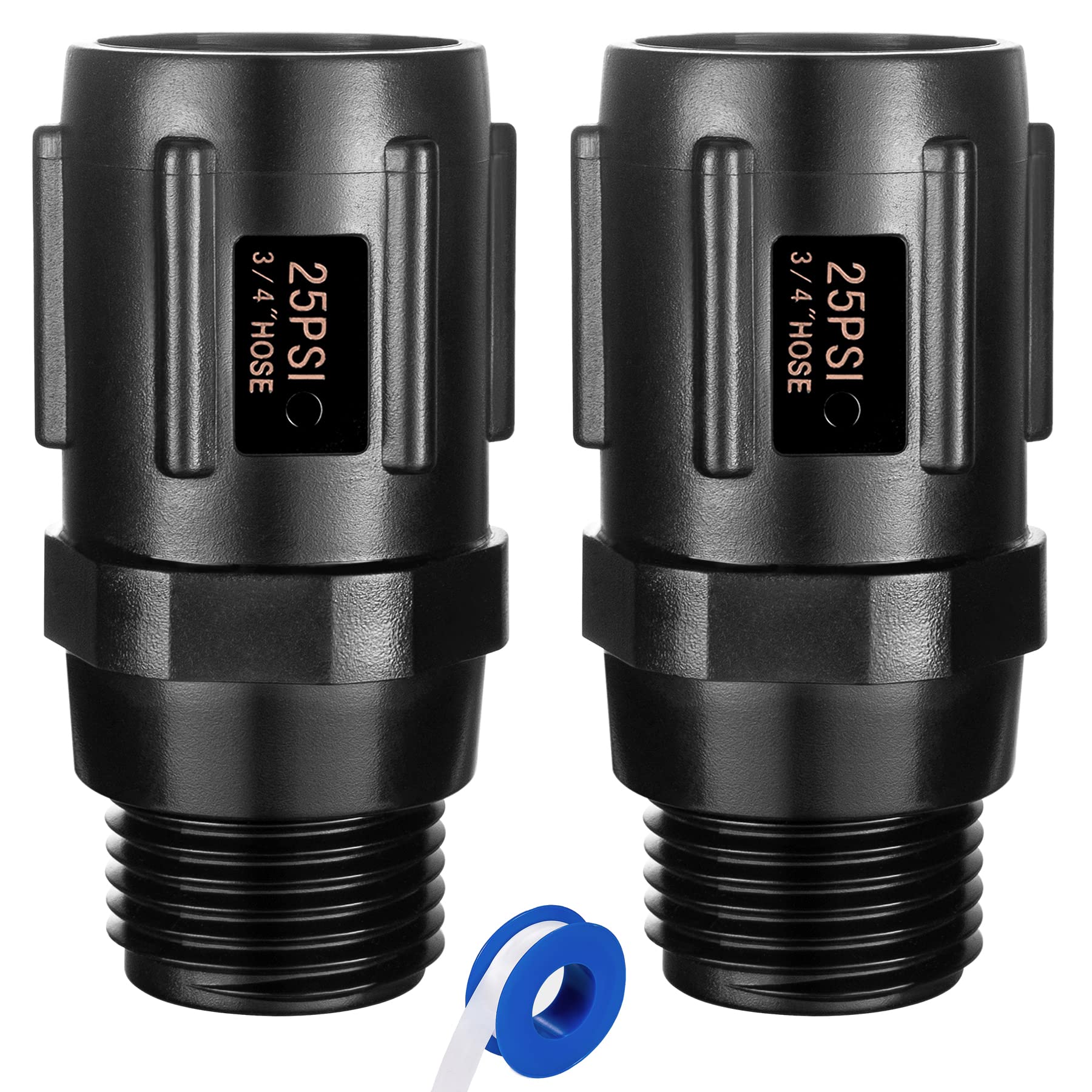 Breezliy 2pcs Garden Hose Pressure Regulator 25 PSI, 3/4" FHT × 3/4“ MHT, Pressure Reducer, Great for Drip Irrigation System Distributing Regulator drip Irrigation Parts emitters for drip line