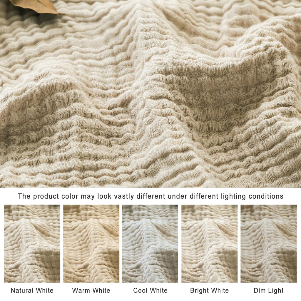 EMME Cotton Throw Blanket Gifts for Women 100% Muslin for Couch Breathable Gauze All Season Soft and Lightweight Pre-Washed（Throw XL 50"x71"）