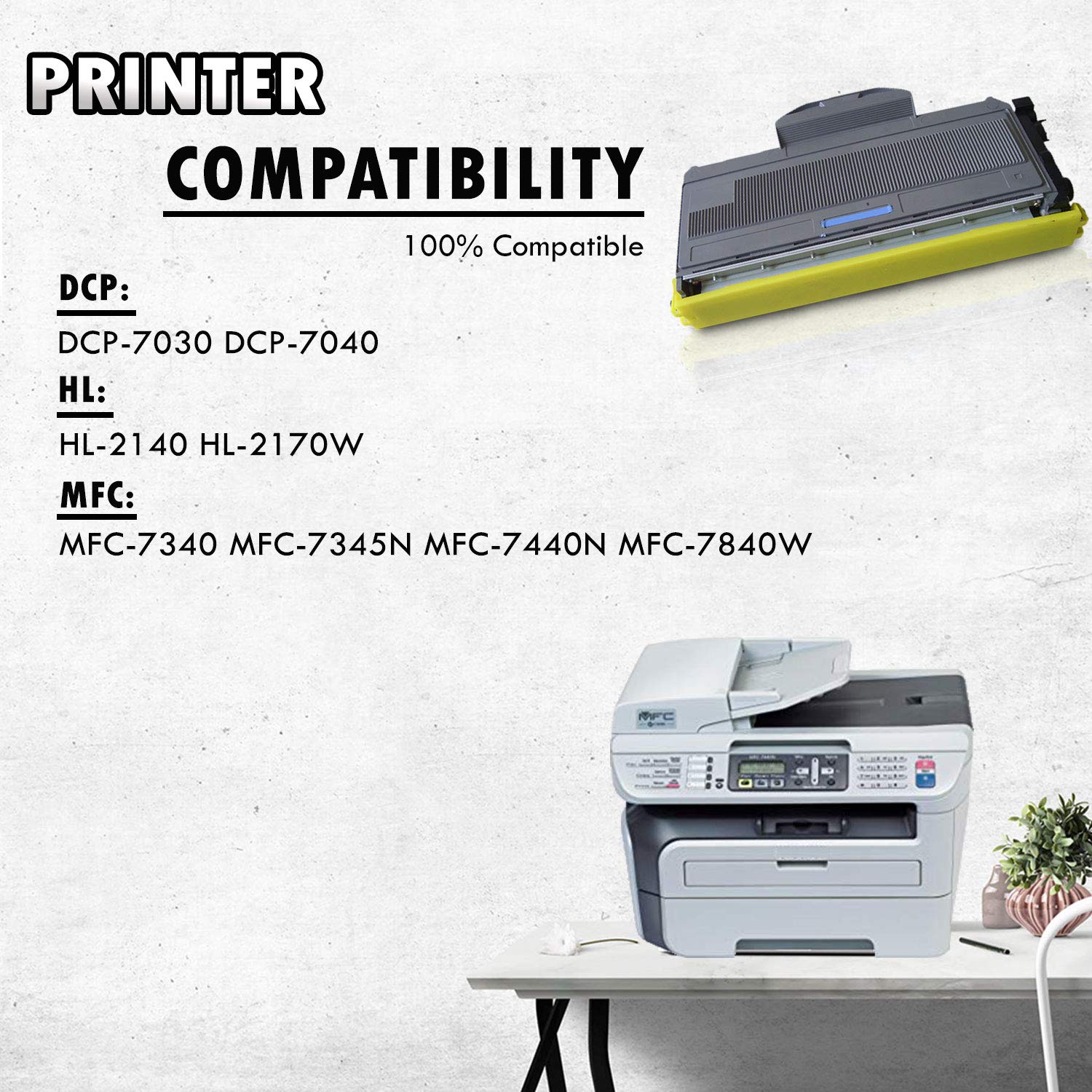 2 High Yield Inkfirst Toner Cartridge TN-360 (TN360) Compatible Remanufactured for Brother TN-360 Black MFC-7340 MFC-7345N MFC-7440N MFC-7840W HL-2140 HL-2170W DCP-7030 DCP-7040