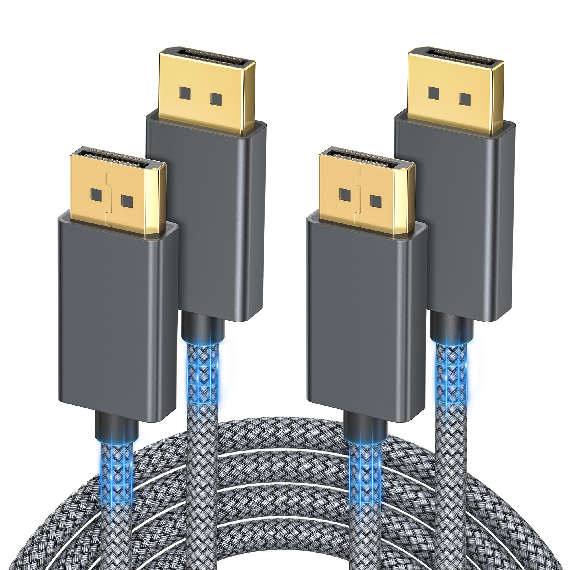 Itramax 8K 60Hz DisplayPort Cable 10FT (2-Pack),DP 1.4 Male Ultra High Speed Cord for Laptop/PC/TV/Gaming Monitor,Support HBR3 Bandwidth of 32.4Gbps,4K@144Hz,2K@165Hz,1080P@240Hz(DP 1.2 Compatible)