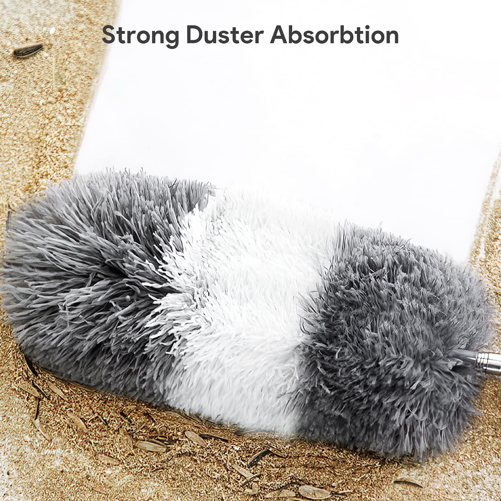 DELUX Microfiber Feather Duster,7 PCS Reusable Bendable Cobweb Duster with 100 inches Extra Long Extension Pole,Washable Dusters for Cleaning Ceiling Fan, High Ceiling, Blinds, Furniture & Cars