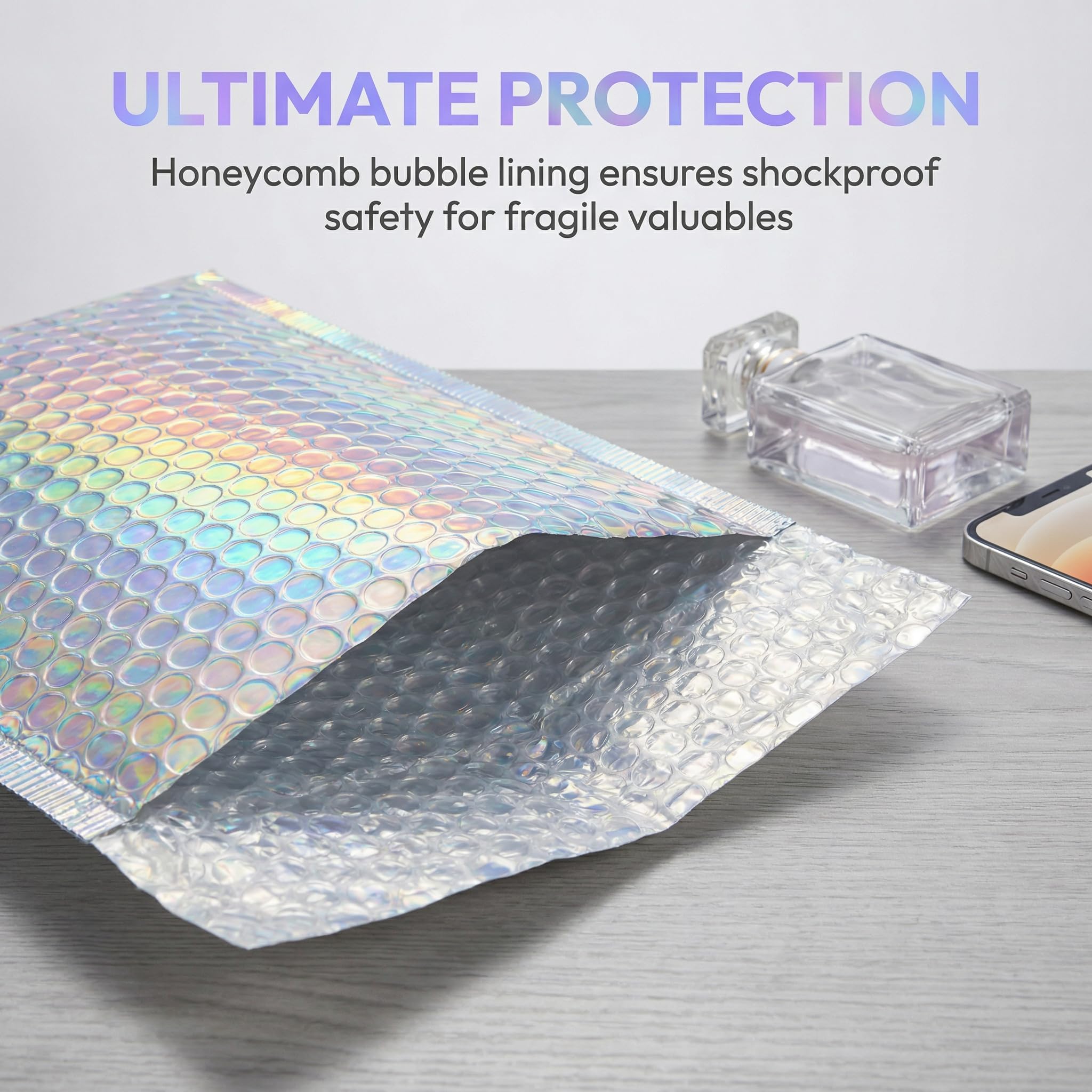 Qneiaym Bubble Mailers 60 Pack Assorted Sizes, 5.1x5.9 Inch (35PCS) 5.9x7.9 Inch (15PCS) 7.9x9.8 Inch (10PCS), Self Seal, Tear Resistant Mailing Supplies for Home & Small Business