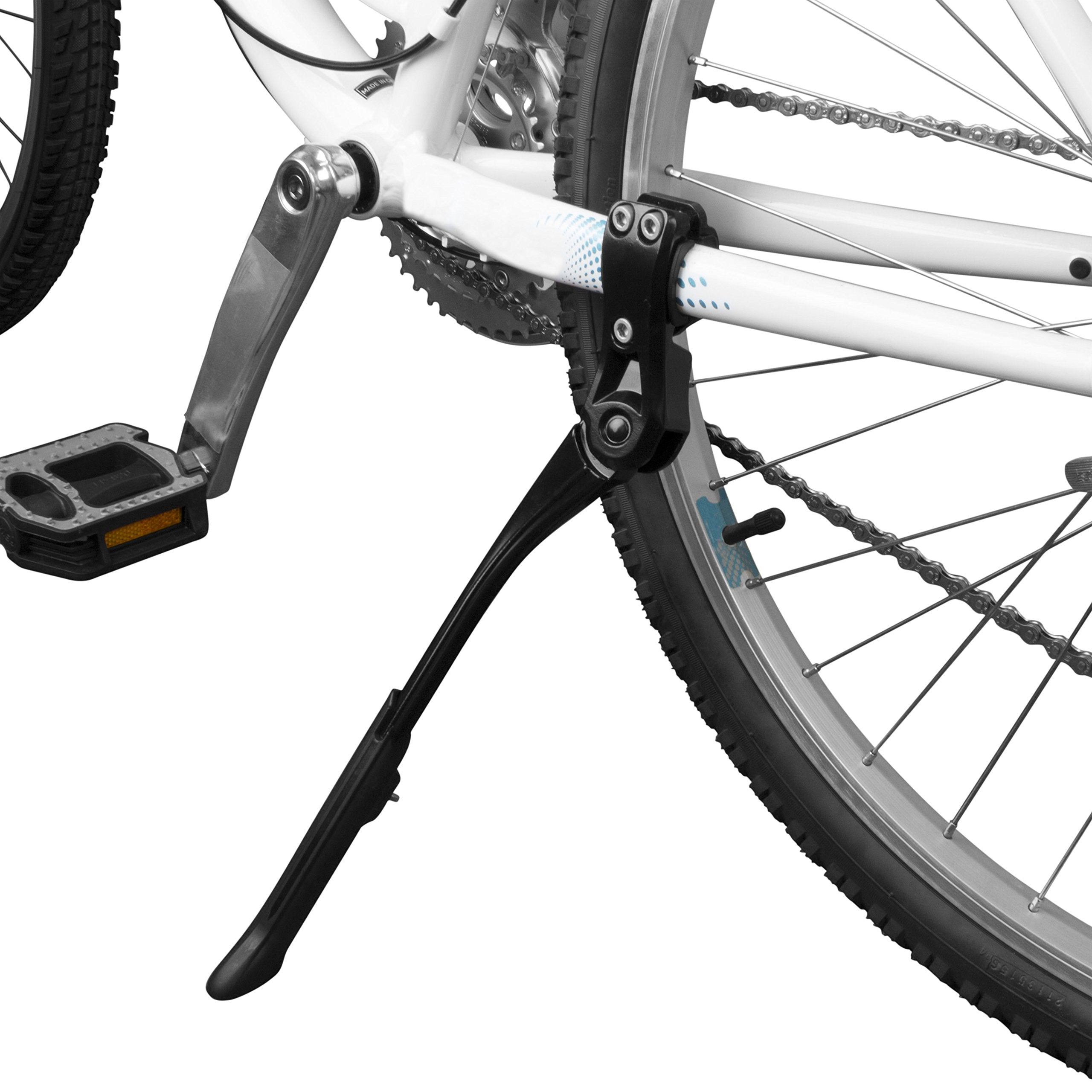 BV Bike Kickstand - Alloy Adjustable Height Rear Side Bicycle Kick Stand, for 24" - 28" Mountain Bike, Road Bike, BMX, MTB (Regular Duty - Black)