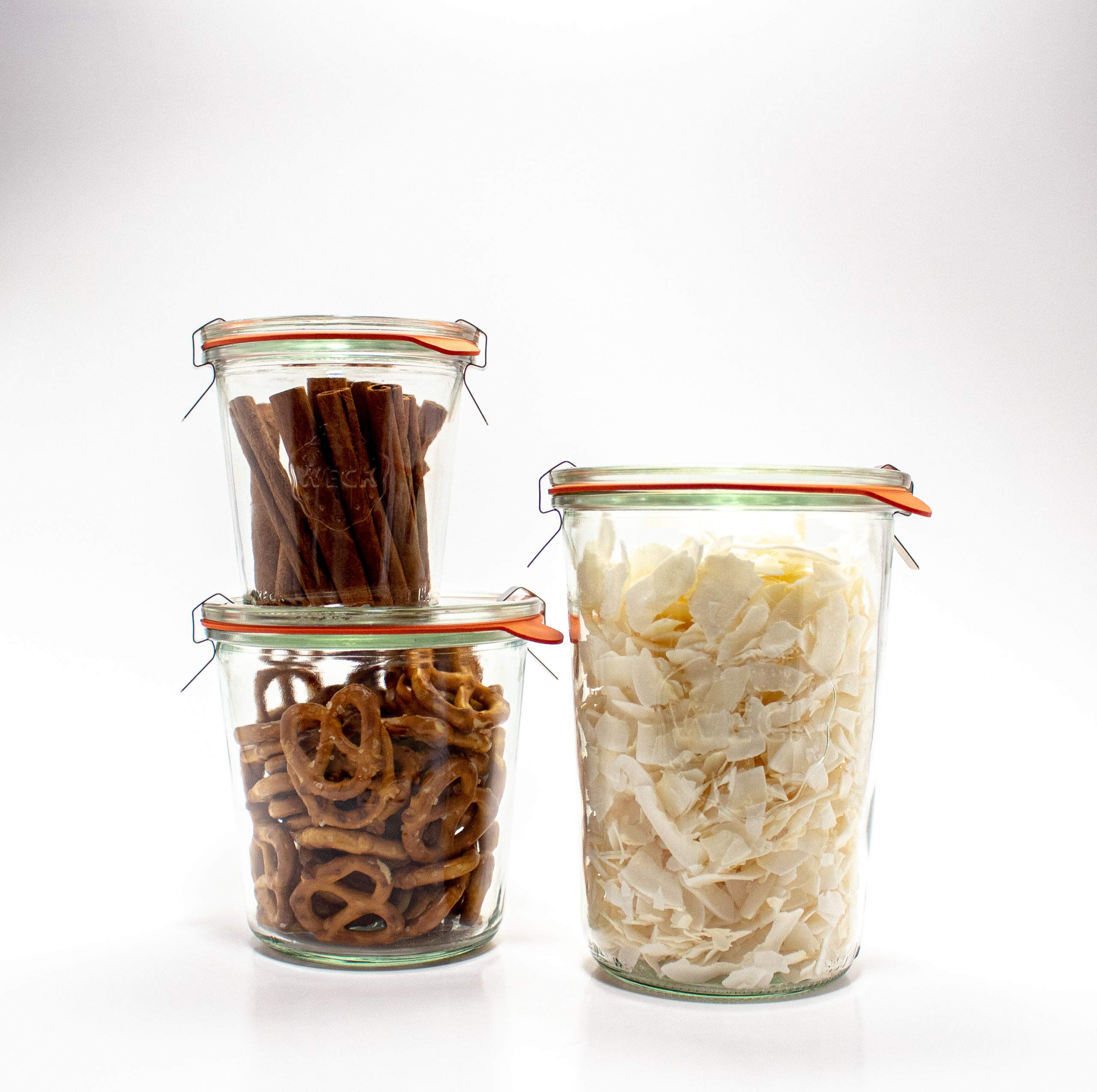 Weck Canning Jars 742 - Transparent Glass Eco-Friendly Canning Jars with Airtight Seal - 1/2 Liter Tall Jars (2 Pack)