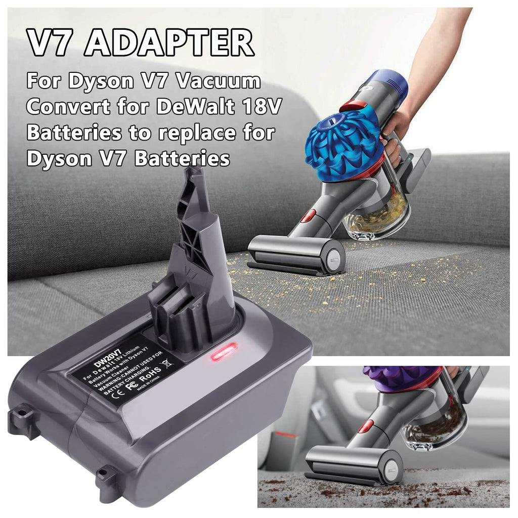for Dyson V7 Dewalt Battery Adapter, Convert for DeWalt 20V 60V Battery to Replace SV11 Battery and Power for Dyson V7 Motorhead Fluffy Absolute Animal Vacuum Cleaner (Adapter Only)
