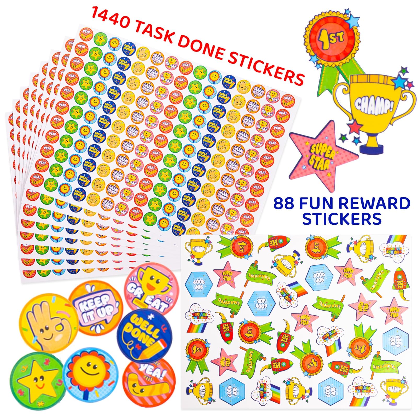 PUTSKA Behavior Reward Chart for Kids – Includes 26 Chore Charts & 1528 Stickers – Magnetic Chore Chart for Multiple Kids at Home to Build Responsibility & Positive Habits (Reward Chart)