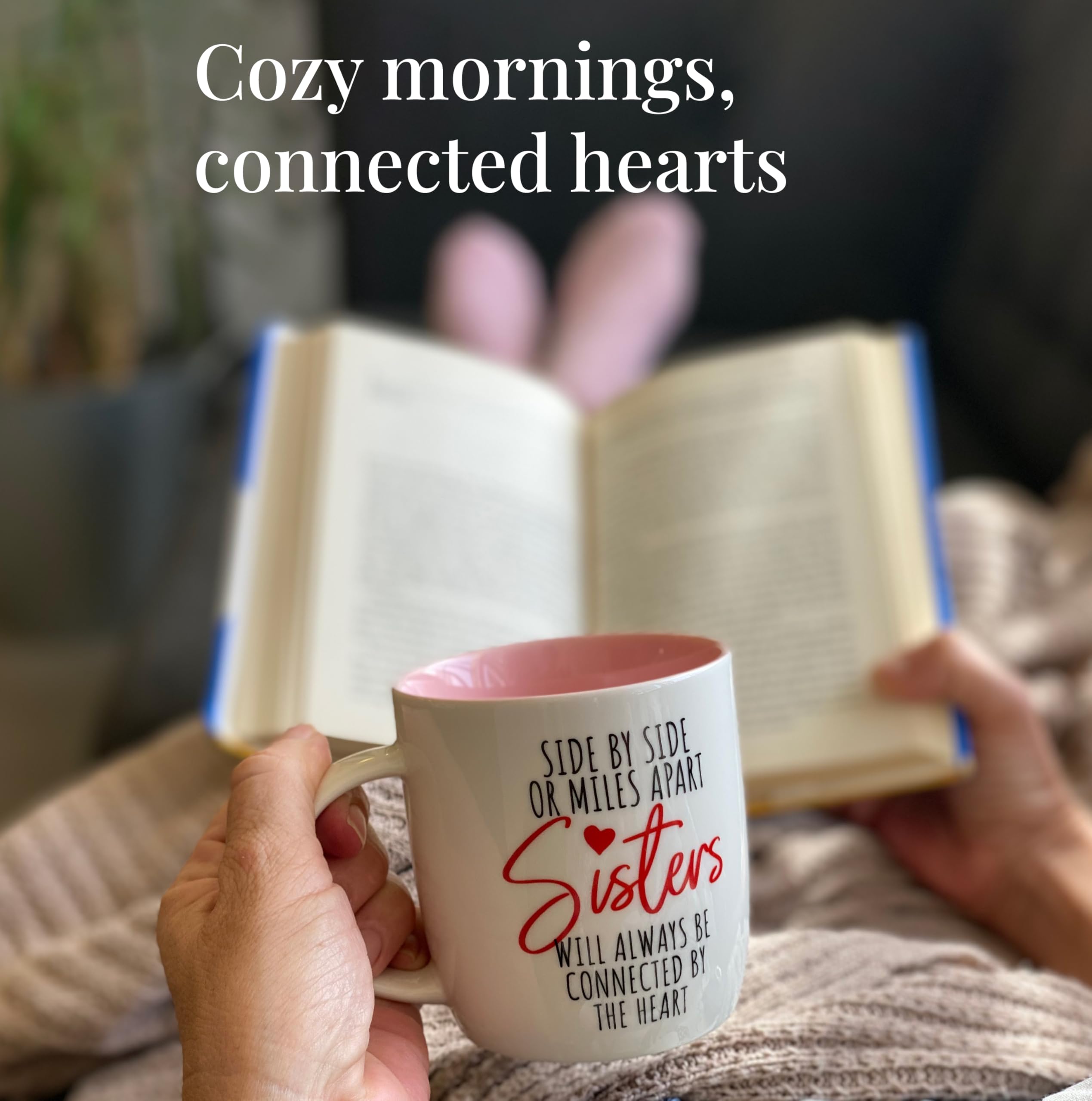 Triple Gifffted Best Sister Ever Coffee Mug & Socks, Gifts for Little Big Sisters from Brother, Birthday Presents Ideas, Valentines Mothers Day Christmas, to Younger Older Sibling, Ceramic Cup 380ml