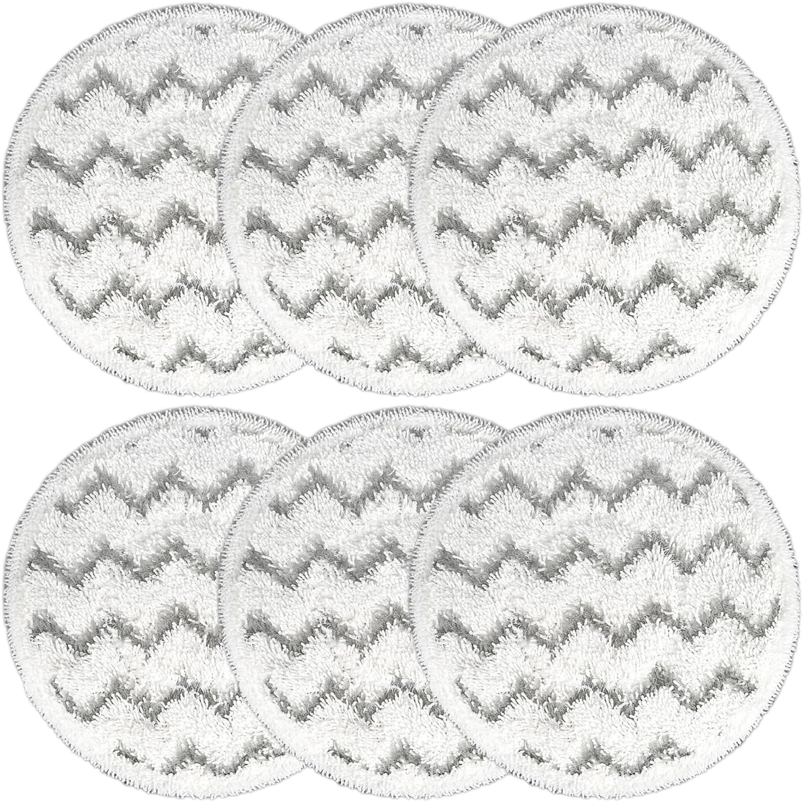 (6 Pack) 3897A Replacement Mop Pads ，Compatible with Bissell SpinWave SmartSteam 3897A/3712C/3712W， Washable Microfiber Scrubbing Pads for Hard Floor Cleaning